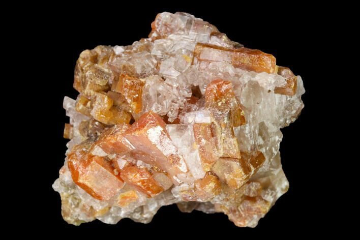 Vanadinite and Calcite Crystal Association - Apex Mine, Mexico #165308